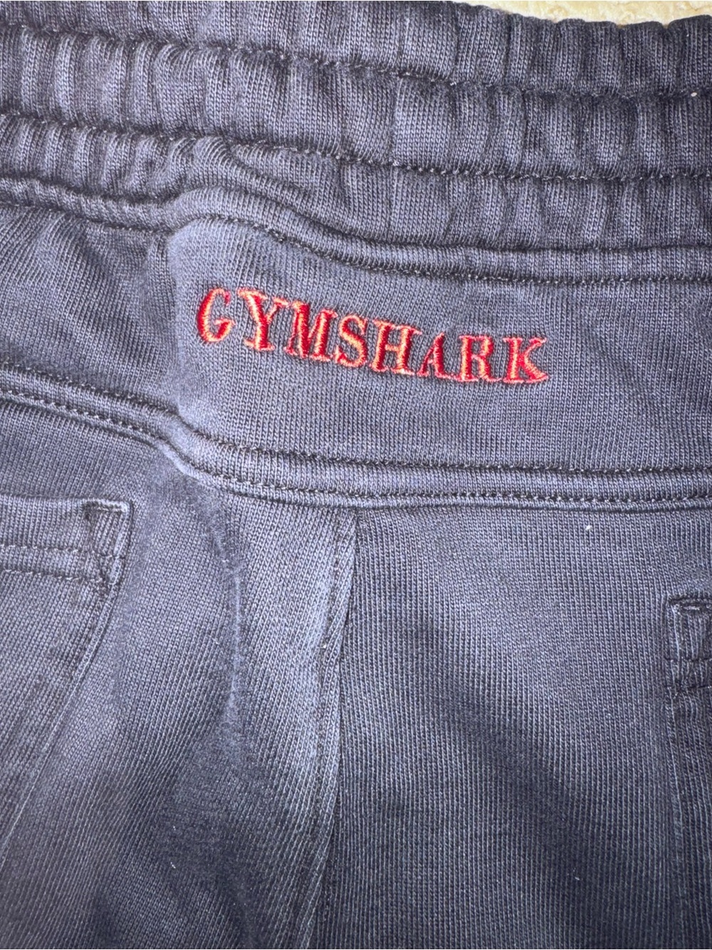 Gymshark Black Sweatpants with Red Accent Waistband - Picture 7 of 8